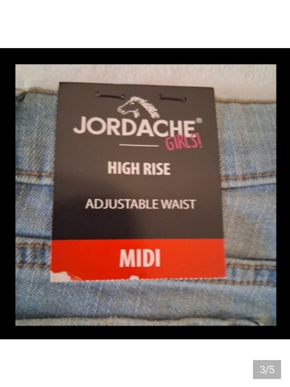 Jordache Light Blue Distressed Denim Shorts - Picture 3 of 6